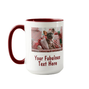 Personalized Photo and Text Red Mug