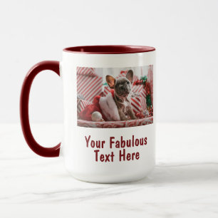 Personalized Photo and Text Red Mug