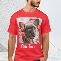Personalized Photo and Text Red T-Shirt