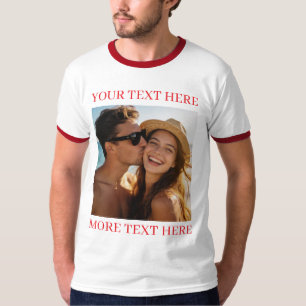 Personalized Photo and Text Red T-Shirt