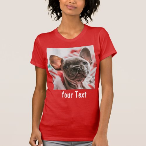 Personalized Photo and Text Red T_Shirt