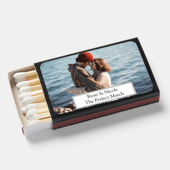 Personalized Photo and Text Romantic  Matchboxes (Front Open)