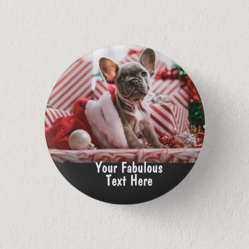 Personalized photo and text Small Cute Button
