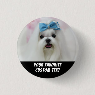 Personalized Photo and Text Small Cute Design Button