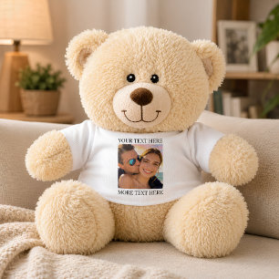Personalized Photo and Text Teddy Bear