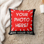 Personalized photo and text throw pillow<br><div class="desc">Personalized photo and text Throw Pillow</div>