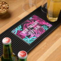 Cool Personalized Monogram Name Black Bar Mat