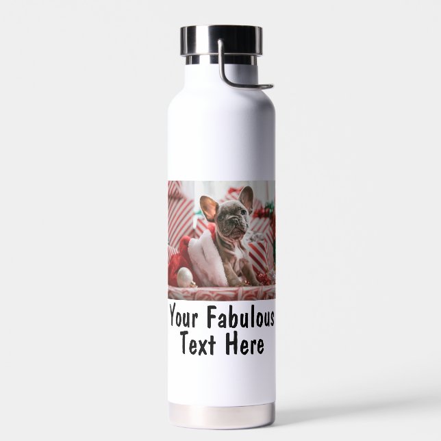 Personalized Photo and Text Water Bottle (Left)