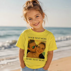 Personalized Photo and Text Yellow T-Shirt