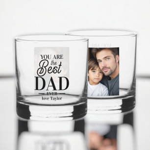 Personalized photo and text you are the best ever whiskey glass