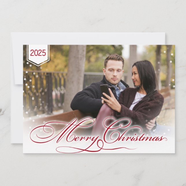 Personalized Photo and Theme Color Christmas Card (Front)