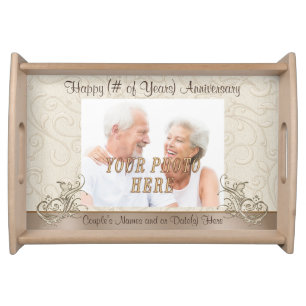Personalized Photo Anniversary Gifts for Any Year Serving Tray
