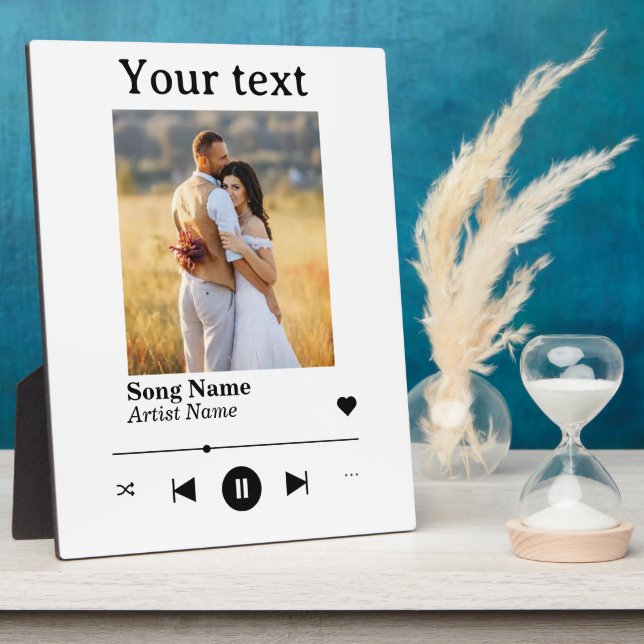 Personalized Photo Anniversary Song  Plaque (Side)