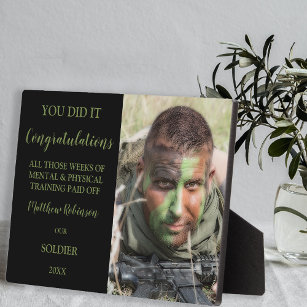 Personalized Photo Army Passing Out Plaque