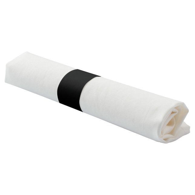 Personalized Photo Artwork Black Napkin Bands (Angled)