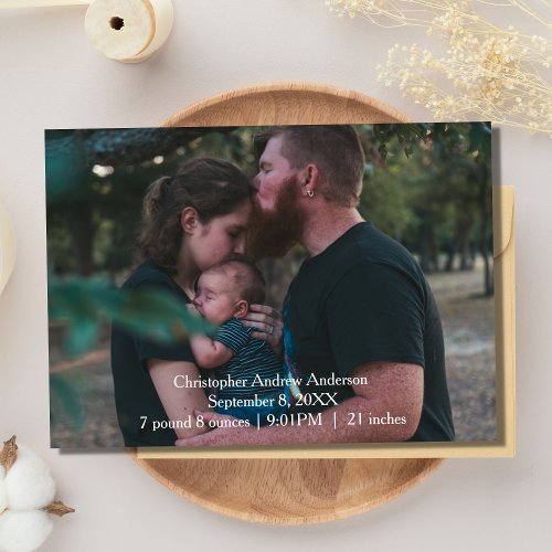Personalized Photo Baby  Birth Announcement