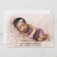 Personalized Photo Baby Birth Announcement Card