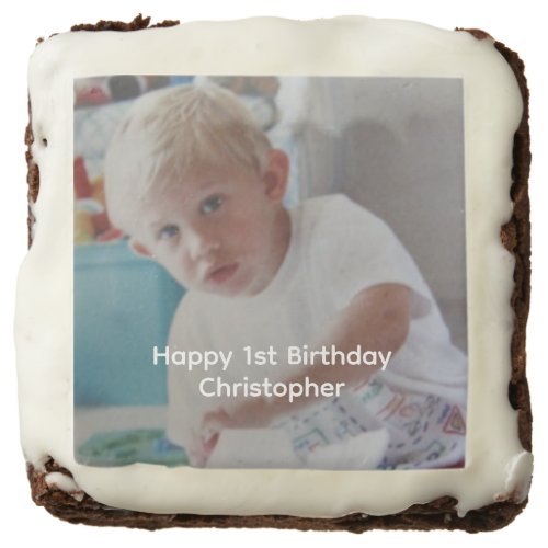 Personalized Photo Baby Kids 1st First Birthday  Brownie