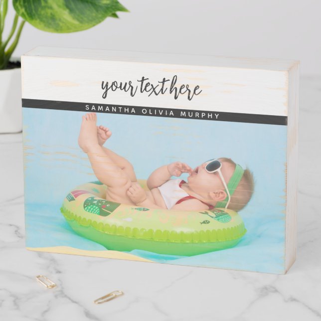 Personalized Photo Baby Love & Name Keepsake Wooden Box Sign (In Situ Horizontal)