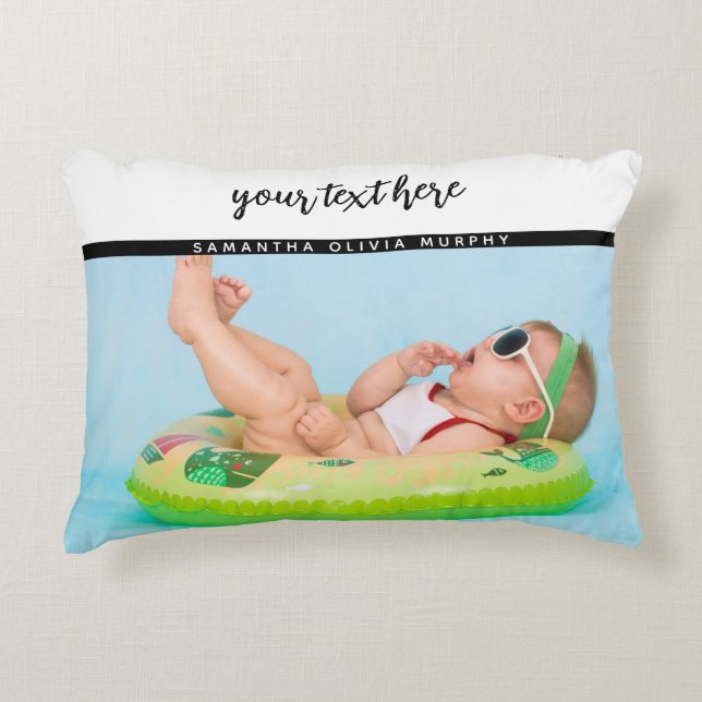 Personalized Photo Baby Love & Name Memories Accent Pillow (Front)