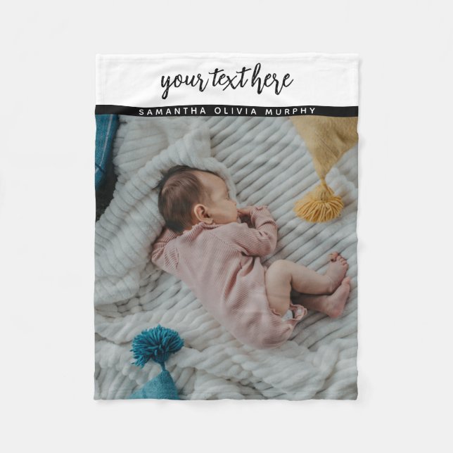 Personalized Photo Baby Love & Name Memories Fleece Blanket (Front)