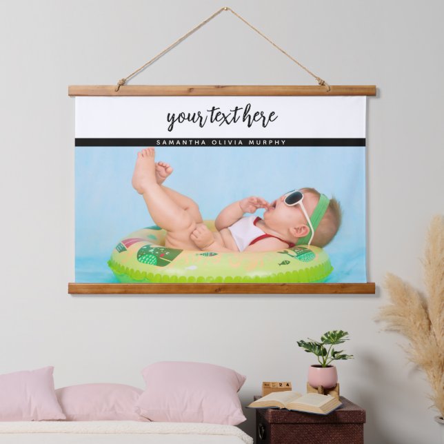 Personalized Photo Baby Love & Name Memories Hanging Tapestry (Bedroom)