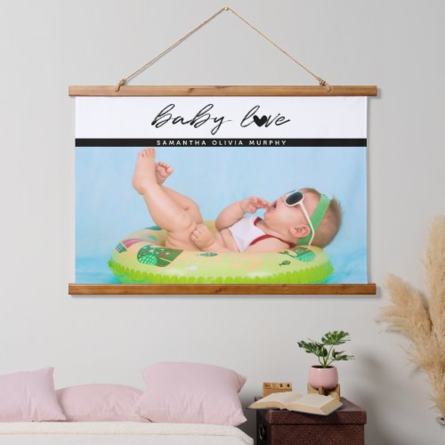 Personalized Photo Baby Love  Name Memories Hanging Tapestry