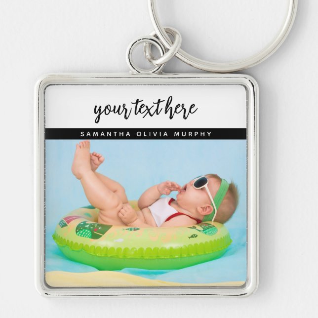 Personalized Photo Baby Love & Name Memories  Keychain (Front)