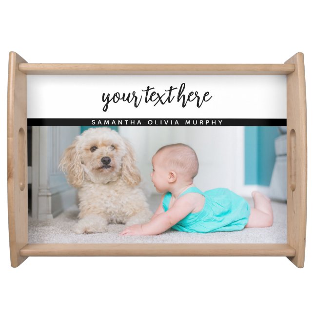 Personalized Photo Baby Love & Name Memories  Serving Tray (Front)