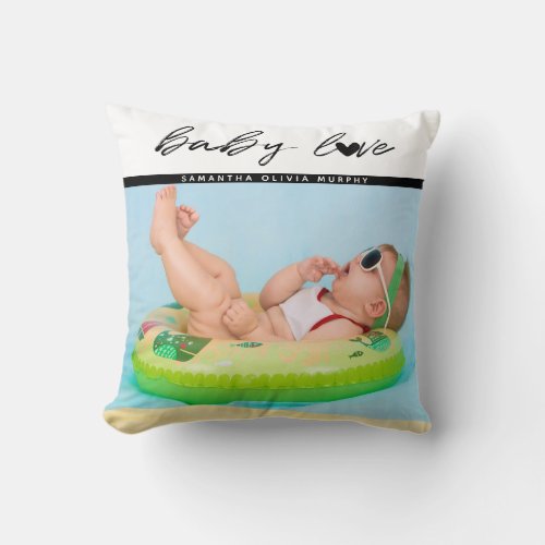 Personalized Photo Baby Love  Name Memories  Throw Pillow