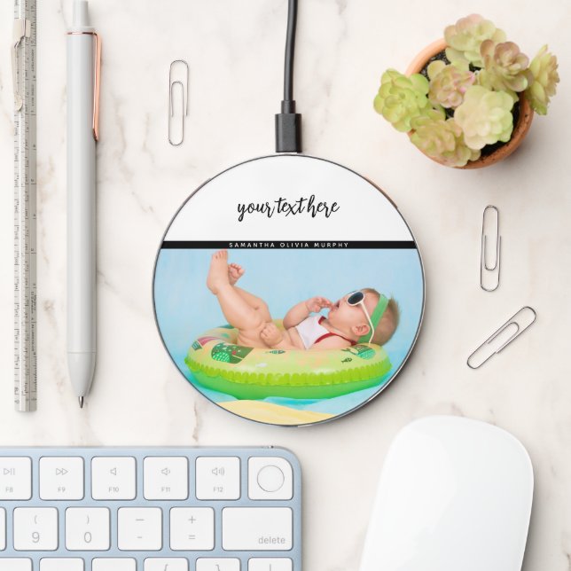 Personalized Photo Baby Love & Name Memories  Wireless Charger (Desk)