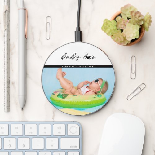 Personalized Photo Baby Love  Name Memories  Wireless Charger