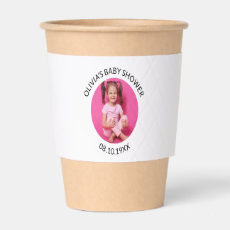 Personalized Photo Baby Shower Gender Reveal Party Coffee Cup Sleeve