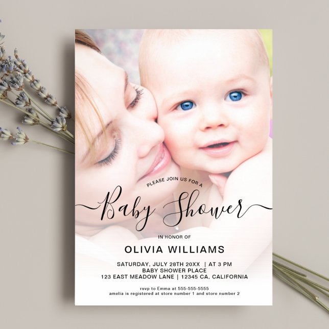 Personalized Photo Baby Shower Invitation