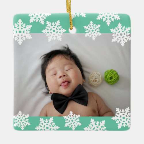 Personalized Photo Babys First Christmas  Ceramic Ornament