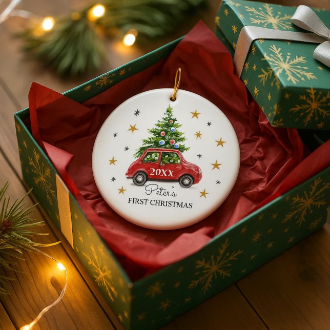 Personalized Photo Baby's First Christmas Ceramic Ornament (Creator Uploaded)