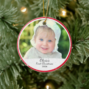  Personalized Photo Baby's First Christmas Ceramic Ornament