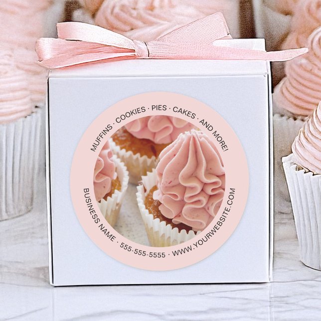 Personalized Photo Bakery Classic Round Sticker (Personalized Photo Bakery Classic Round Sticker by MINTIC DESIGN STUDIO)