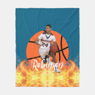 Personalized Photo Basketball Player  Fleece Blanket