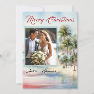 Personalized Photo Beach Christmas cards