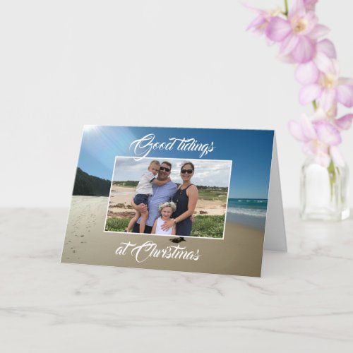Personalized Photo Beach Christmas Greeting Card