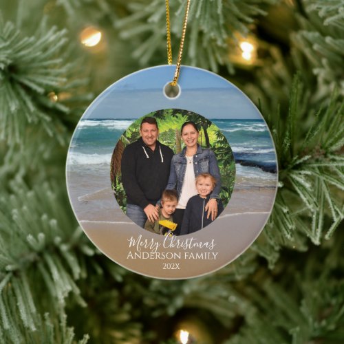 Personalized Photo Beach Christmas Ornament