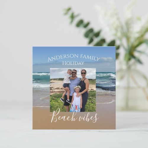 Personalized Photo Beach Vibes Ocean Postcard