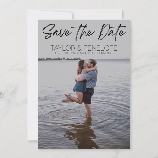 Personalized Photo Beach Wedding Save the Date (Front)