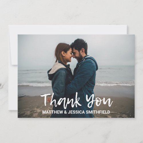 Personalized Photo Beach Wedding Thank you Card