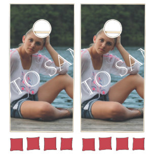 Personalized photo Bean Bag Toss. Make your own! Cornhole Set
