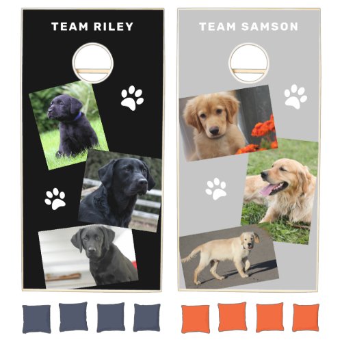 Personalized Photo Bean Bag Toss Your Dog Photos Cornhole Set