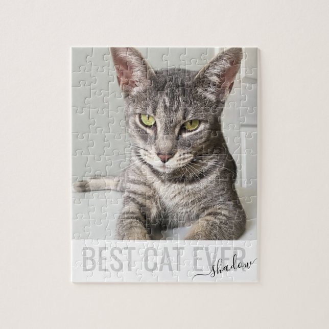 Personalized Photo Best Cat Ever Custom Pet Jigsaw Jigsaw Puzzle (Vertical)