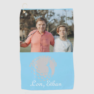 Personalized Photo Best Dad By Par Golf Towel