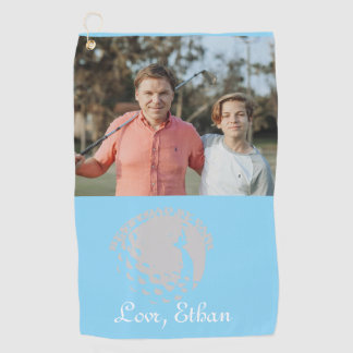 Personalized Photo Best Dad By Par Golf Towel